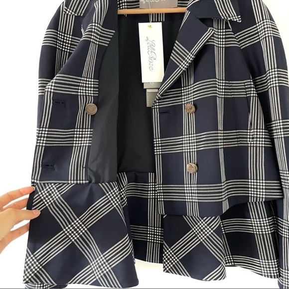 Lela Rose Plaid Stretch Wool Jacket & Pants Set - Picture 14 of 16